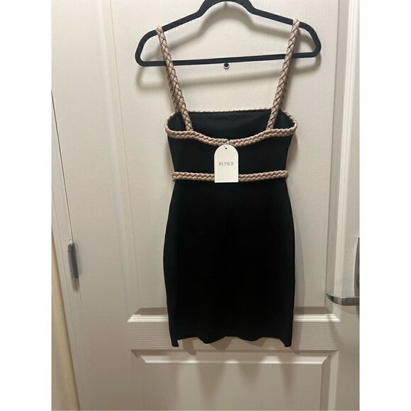 Rumer The Label Riviera Mini Dress Black textured knit size small NWT $399 - Picture 7 of 9